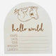 Hello World Koala Wooden Birth Announcement Disc – Baby Keepsake & Photo Prop