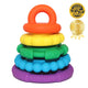 Rainbow stacker silicone teether toy