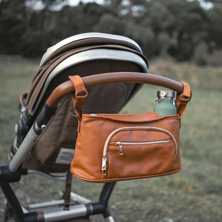 Leather pram top caddy