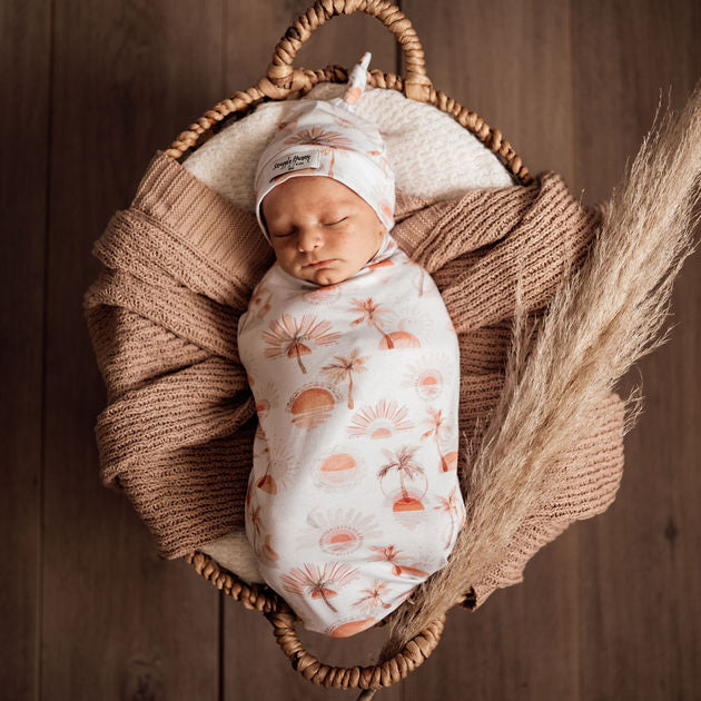 Paradise snuggle swaddle beanie set Two Little Finches
