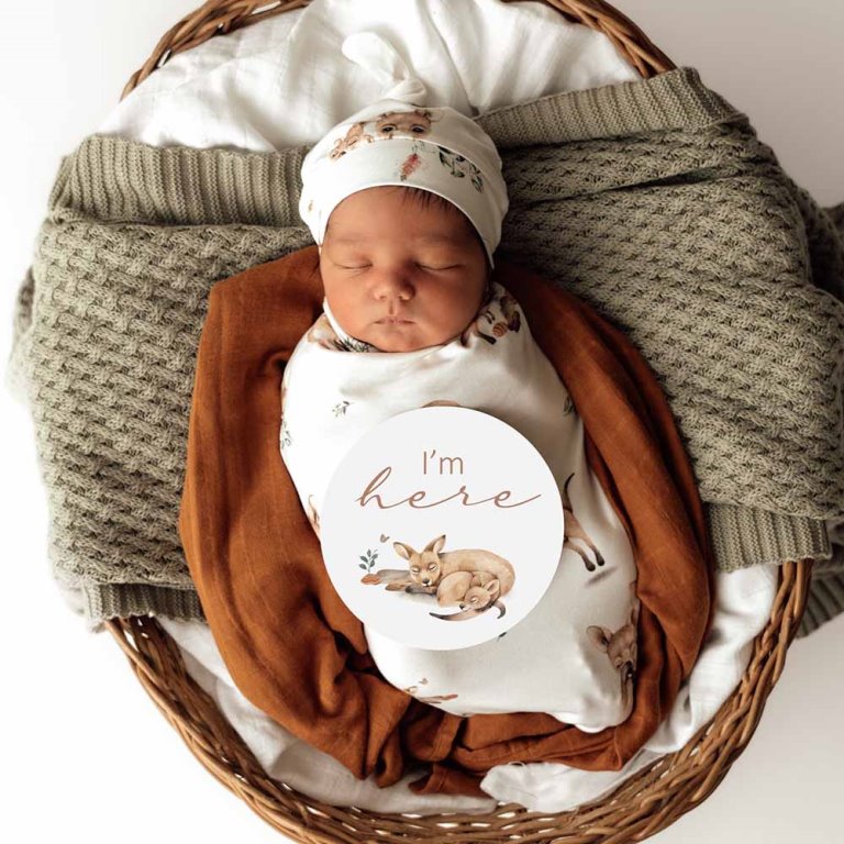 Organic Snuggle Swaddle & Beanie Set - Kanga