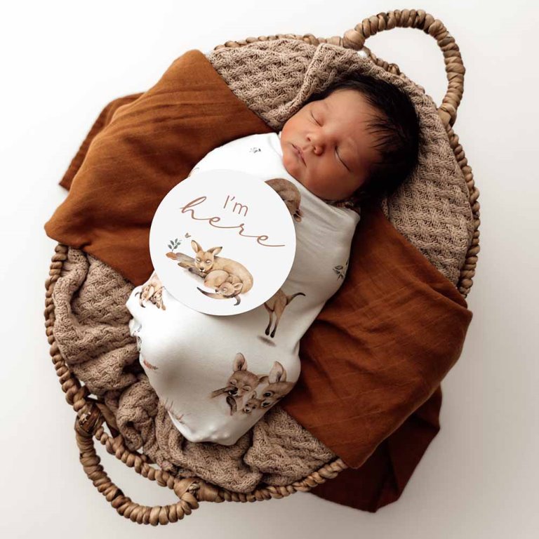 Organic Snuggle Swaddle & Beanie Set - Kanga