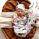 Rainbow baby jersey wrap & beanie set