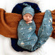 Rocket baby jersey wrap & beanie set