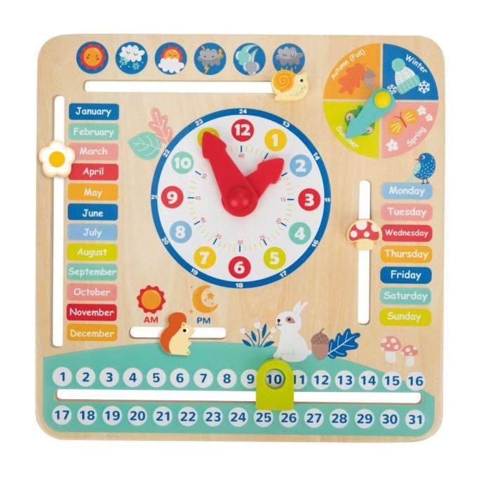 2575 Calendar Wooden Calendar with Adjustable Tabs | Educational Time & Seasons Toy ...