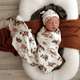 Diggers & tractors organic jersey wrap & beanie set