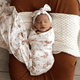 Butterfly organic jersey wrap & topknot set