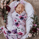 Floral kiss organic jersey wrap & topknot set
