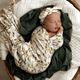 Golden wattle organic jersey wrap & topknot set