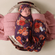 Sienna organic jersey wrap & topknot set