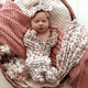 Spring floral organic jersey wrap & topknot set