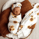 Sunflower organic jersey wrap & topknot set