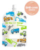 Sinchies reusable 150ml food pouches - trucks and diggers