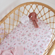 Alice’s tea party organic bassinet sheet / change pad cover