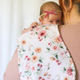 Birds & blooms organic cotton burp cloth