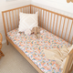 Summer Palm organic fitted cot sheet