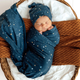 Starry night organic jersey wrap & beanie set