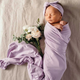 Lilac organic jersey wrap & topknot set