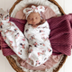 Carousel organic jersey wrap & topknot set