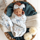 Sweet swallows organic jersey wrap & topknot set