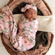 Pink Wattle organic jersey wrap & topknot set