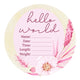 Pink Floral Wooden Birth Announcement Disc – Baby Keepsake & Photo Prop