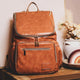 Zebra Babies faux leather nappy bag backpack - luxe tan brown