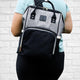 Zebra Babies nappy bag backpack - black and grey