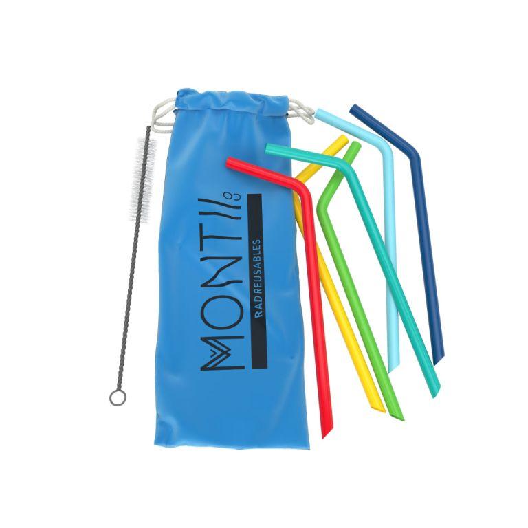 MontiiCo silicone straw set - blue – Two Little Finches