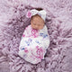 Lilac Skies baby jersey wrap & topknot set