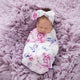 Lilac Skies snuggle swaddle & topknot set