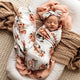 Rosebud baby jersey wrap & topknot set