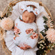 Rosebud snuggle swaddle & topknot set