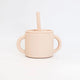 Silicone sippy cup with handles - beige