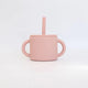 Silicone sippy cup with handles - pink