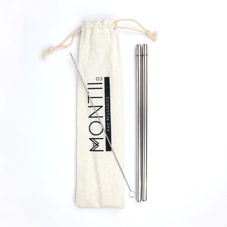 MontiiCo stainless steel straw set - original – Two Little Finches