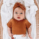 Chestnut ribbed topknot headband
