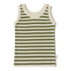 Organic cotton singlet - olive stripe