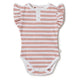 Rose milk stripe short sleeve organic bodysuit