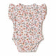Spring floral short sleeve organic bodysuit